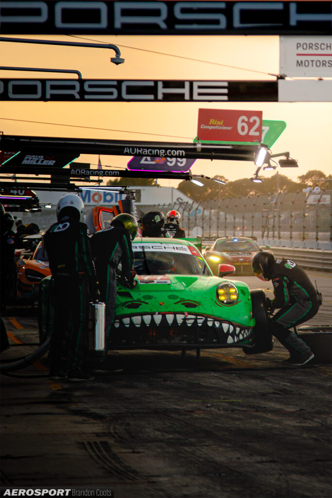 AO Racing #77 Porsche 911 992 GT3R Rexy at IMSA 12 Hours of Sebring 2024