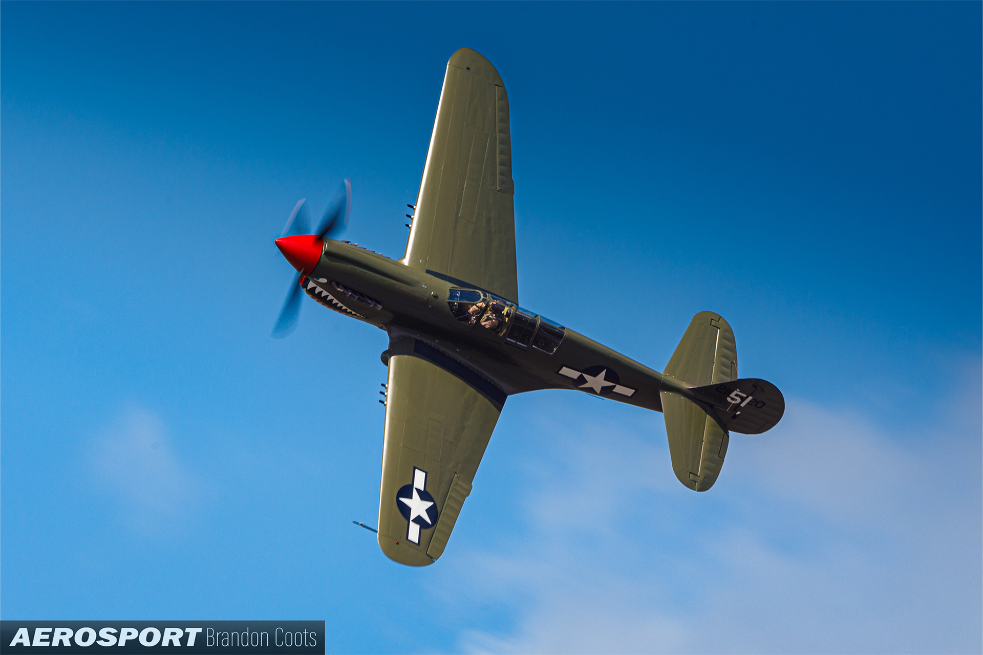Curtiss P-40 Warhawk "American Dream" flying at Sun n Fun 2022