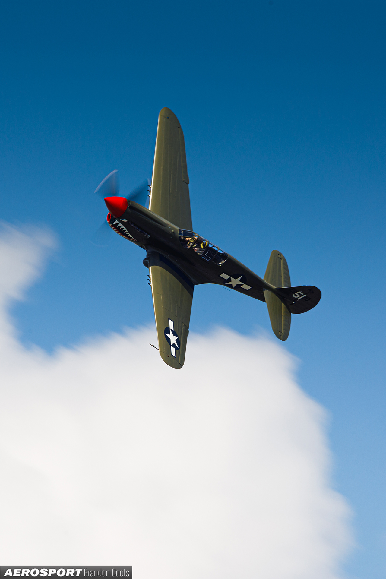 Curtiss P-40 Warhawk "American Dream" flying at Sun n Fun 2022