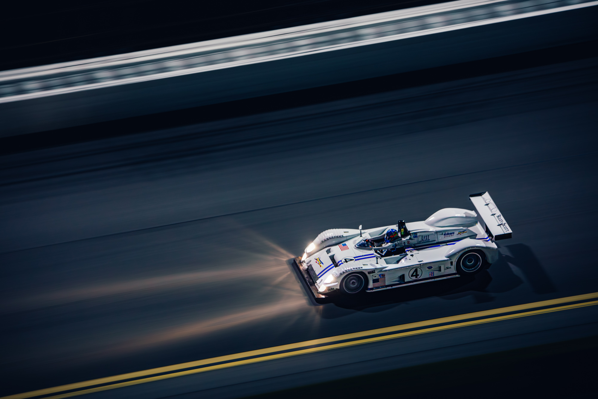 Riley & Scott Mk IIIC-004 historic event appearance HSR Classic 24 Night practice on the Daytona banking